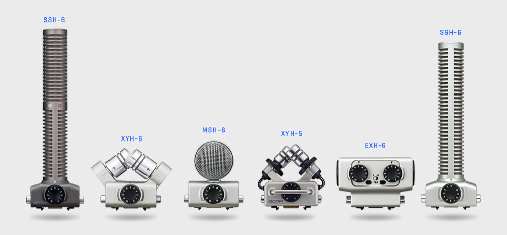 Zoom microphone attachments for modular handy and field recorder devices 