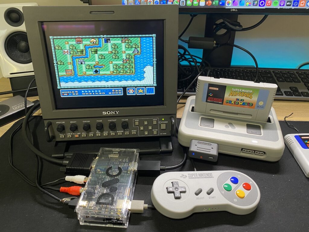 Official Nintendo SNES Bluetooth Controller working with Analogue Super NT using the 8BitDo receiver 